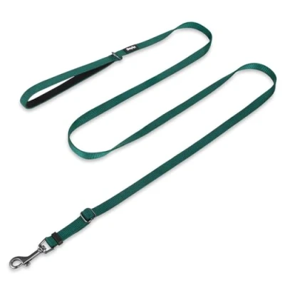 Image de Laisse de Longueur réglable améliorée avec Un Nylon Robuste et Une poignée doublée néoprène Super Doux pour Les Chiots. (Petit Modèle S, Olive Verte)