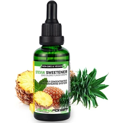 Image de ALPHAPOWER FOOD Stévia Gouttes de ananas arôme alimentaire naturel I Édulcorant Liquide très concentré 1 x 50 ml.flavour Stevia drops, Flavdrops