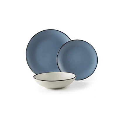 Image de Excelsa Service assiettes, bleu, 18 pièces