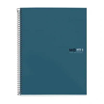 Image de Miquelrius 46589 Carnet de notes à couverture rigide en carton A5 80 feuilles 90 g, 2 perceuses couleur océan