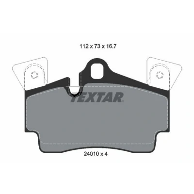 Image de TEXTAR 2401001 Jeu de plaquettes frein préparé pour indicateur d&#039;usure avec masses d&#039;équilibrage PORSCHE: Cayenne, AUDI: Q7
