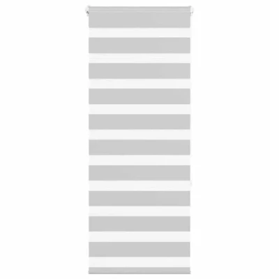 Image de vidaXL store zèbre gris clair largeur du tissu 55,9 cm polyester, à enrouleur zébré, zébré pour fenêtre, 4014435