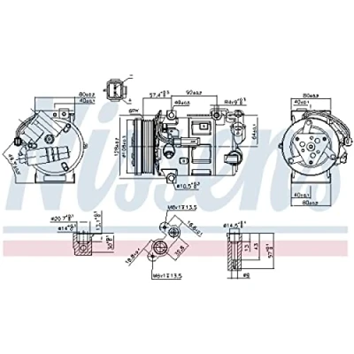 Image de NISSENS 890210 Compresseur De Climatisation SD7C16 12 PAG 46 R 134a PEUGEOT: 508 I SW, 3008 I, 308 II 3/5 portes, CITROËN: C4 Grand Picasso