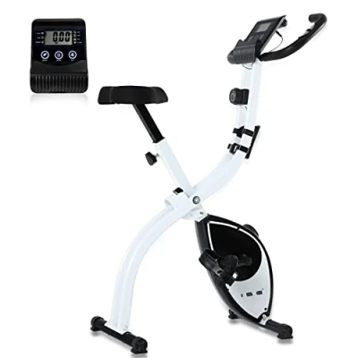 Image de ISE Mini Vélo d&#039;appartement Pliable, Velo Appartement Cardio Training 8 Niveaux Résistance Magnétique Ecran LCD, Biking avec Capteur de Fréquence Cardiaque, SY 810L