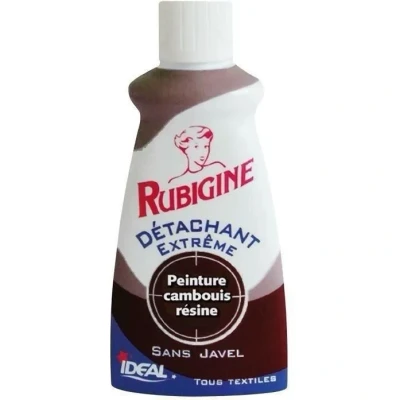 Image de IDEAL Rubigine, Détachant Peinture Cambouis Résine, 100 ml Extrême, Efficace sur Tous les Textiles Lavables, Préserve la Fibre des Fabrication Française