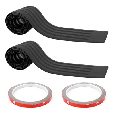 Image de Jubaopen 2PCS Protection Seuil Porte Protecteur de Pare Chocs Arrière Autocollant Voiture Universelle Autocollante pour avec 2 Rubans Adhésifs Noir