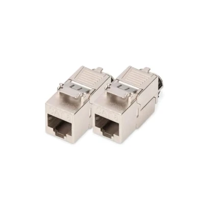 Image de DIGITUS Module Keystone Cat 8.1 2 pièces RJ45 Prise réseau Cat8 Blindé 2000 MHz 25GBase T &amp; 40GBase 25 Gbit/s 40 AWG 26/7 à 22/1 Montage sans Outils