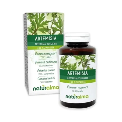 Image de Armoise commune (Artemisia vulgaris) herbe avec fleurs Naturalma 150 g 300 comprimés Complément alimentaire Naturel et Végétalien