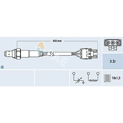 Image de FAE 77117 Sonde lambda devant le catalyseur de régulation RENAULT: CLIO 1, Rapid, Super 5 3/5 portes