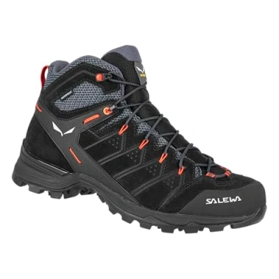 Image de Salewa MS ALP MATE MID WP Bottines à lacets, Homme, Taille: 42.5, Black out fluo orange Cuir