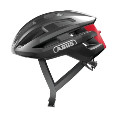 Image de ABUS casque de vélo course PowerDome léger avec système d&#039;aération intelligent et profil aérodynamique Made in Italy pour hommes femmes Gris foncé, taille S