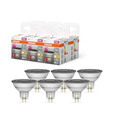 Image de OSRAM Lampe à réflecteur Superstar, GU5.3 base, verre clair ,Blanc chaud (2700K), 345 Lumen, Remplacement de la traditionnelle 35W Ampoules 6 Pack