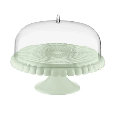 Image de Guzzini Tiffany, Présentoir à Gâteaux avec Petite Cloche, Moule Gâteau Couvercle Vert Mauve, Ø 30 x h27 cm 199401243