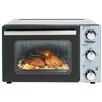 Image de Bestron Mini four compact avec convection, 20 litres, 1300 W, Inox, Noir