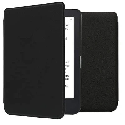 Image de kwmobile Étui Compatible avec Kobo Clara 2E Coque à Rabat magnétique Tablette eReader Similicuir Noir