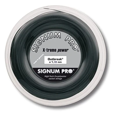 Image de SIGNUM PRO Outbreak Bobine Cordage de Tennis Noir 1,18 mm x 200 m