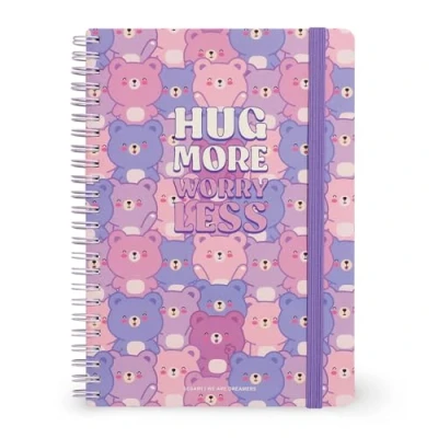 Image de LEGAMI Cahier à spirales ligné 7 mm, Teddy Bear, Large, Format A4, Papier certifié FSC, Contient 1 feuille d&#039;autocollants, 160 pages, Fermeture élastique, 15 x 21 cm