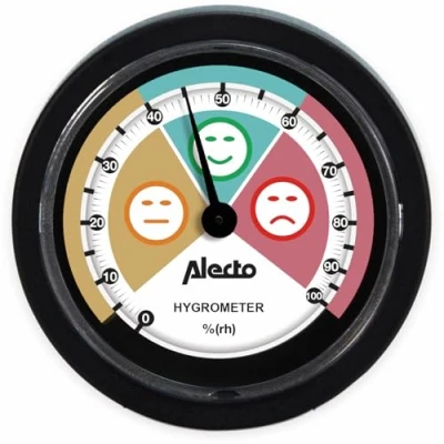 Image de Alecto Hygromètre WS 05 mesure l&#039;humidité relative sans piles pour une utilisation en intérieur analogique 60mm ⌀ noir