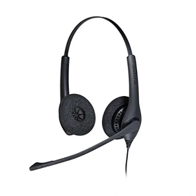 Image de Jabra Biz 1500 USB A On Ear Stereo Headset Corded Headphone with Noise cancelling Microphone, Control Unit and Volume Spike Protection for Deskphones Softphones