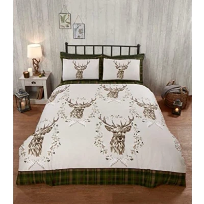 Image de Rapport Angus Parure de lit avec Housse Couette Motif cerf Vert