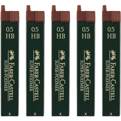 Image de Faber Castell mines de remplacement à base superpolymères (5 unités, 0,5 HB), quantité 5, 60