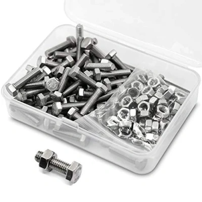 Image de M5 x 16mm 80PCS Boulons à six pans en 304 Acier Inoxydable de Coin Extérieur Vis Hexagonale,Boulons et écrous Sortilège Ensemble