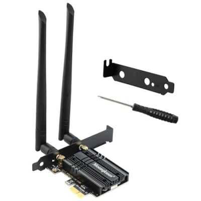 Image de WiFi 6E Carte 5400Mbps PCIe, Bluetooth5.3, Intel AX210 Chipse, Tri Bandes (6GHz/5GHz/2.4GHz) Bluetooth pour PC Windows 11/10(64Bit)