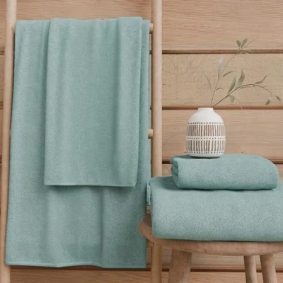 Image de PETTI Artigiani Italiani Serviettes de Bain 100% éponge Coton, Set 1+1, 2 pièces 1 Serviette Visage et Main, Aigue Marine