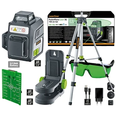 Image de LASERLINER PocketPlane Laser 3G Set 150 cm 3 dimensions autonivelant