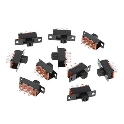 Image de Rtengtunn 10 pièces SS22F32 6 Broches 2 Positions DPDT on/on Mini Interrupteur à glissière 0.5A Bascule