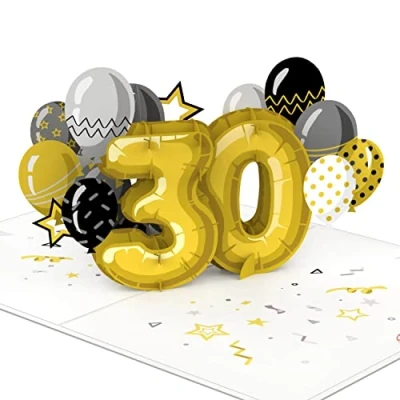 Image de papercrush® Carte pop up 30e anniversaire d&#039;anniversaire 3D faite à la main pour femmes et hommes, félicitations anniversaire, dans l&#039;entreprise