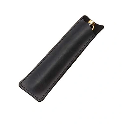 Image de Daimay Cheval fou Étui à Stylo en cuir Fontaine la main Pochette de protection Couverture manche pour bille, stylet tactile Noir