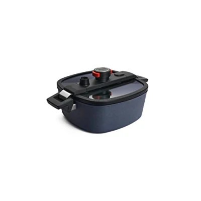 Image de Woll Active Lite Casserole carrée avec couvercle 26 cm x Hauteur 10,5 5,5 l 2 poignées latérales Inductif Convient pour tous les types de feux en aluminium anthracite