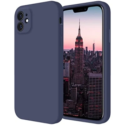 Image de Cordking Designed for iPhone 11 Case, Silicone [Straight Edges] &amp; [Camera Protecion] Upgraded Phone Case with Soft Anti Scratch Microfiber Lining, 6.1 inch, Navy Blue