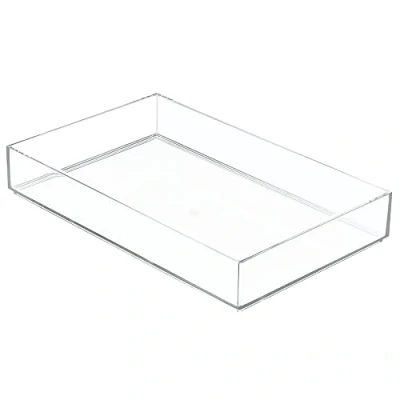 Image de iDesign range couvert, extra grand casier rangement plastique, tiroir pour couverts et divers ustensiles, transparent