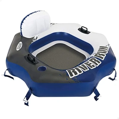 Image de Intex River Run Bouée gonflable Fauteuil octogonal Légère, Polychlorure de vinyle, multicolore