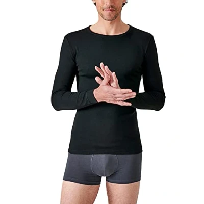 Image de Damart COL ROND Maille Interlock Thermolactyl Caraco, Homme, Taille: 4XL, Noir