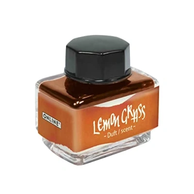 Image de ONLINE encre parfumée Lemongrass, pot à orange 15ml, de remplissage multicolore pour calligraphie, handlettering, d&#039;écriture, encrier convertisseur, des sens base d&#039;eau