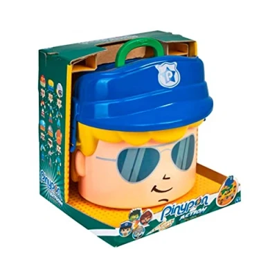 Image de Pinypon Action Grand conteneur de Figurines Police et Monstres Pinypon, avec Compartiments pour Ranger Les Accessoires, 4 incluses, Enfants à partir 3 Ans