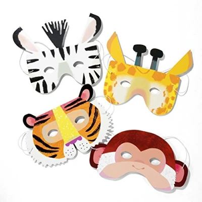 Image de Talking Tables Animal Masks Boho Medium Paper Plates, Multicolores