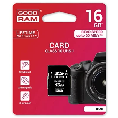 Image de GoodRam SD S1A0 0160R12 (16GB, Class 10, U1, V10, Memory Card)