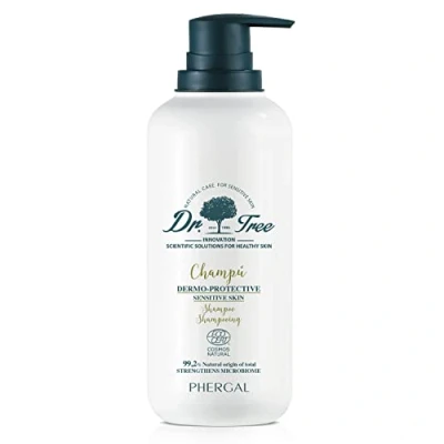 Image de Dr Tree Shampooing Dermoprotecteur pour Cuir Chevelu Sensible Propreté, Brillance et Force renforce le microbiome 99% d&#039;ingrédients naturels 400 ml