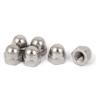 Image de sourcing map 6pcs Écrou Borgnes Hexagonal 3/8&quot; 16 Dôme Clous Acier Inoxydable Décoratif pour Vis Boulons Argenté