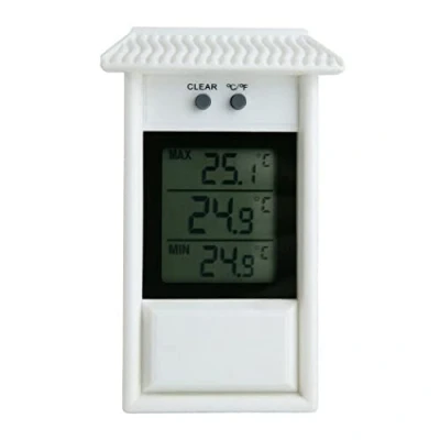 Image de NA Thermomètre numérique pour serre max et min surveiller les températures maximales minimales,accessoire de mural intérieur ou extérieur,blanc
