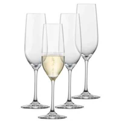 Image de Schott Zwiesel Forté Lot de 4 flûtes à champagne intemporelles avec point mouture, verres en cristal Tritan lavables au lave vaisselle, fabriqués Allemagne (n d&#039;article 123616)