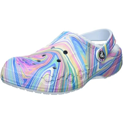 Image de Crocs Sabots imprimés Baya, Mixte Bleu Minéral Multicolore 45 EU
