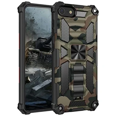 Image de FMPC Coque pour iPhone 6 Plus/7 Plus/8 Plus, Military Grade Anti Chute Antichoc Housse Etui avec Support Béquille, PC/TPU Bumper Armor Protection Silicone Case Cover Vert Camouflage