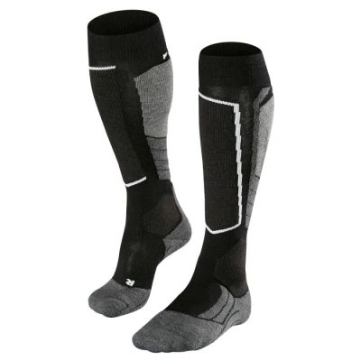 Image de FALKE SK2 Intermediate Wool M KH laine chaudes épaisses 1 paire, Chaussettes de ski Homme, Noir (Black Mix 3010), 46 48