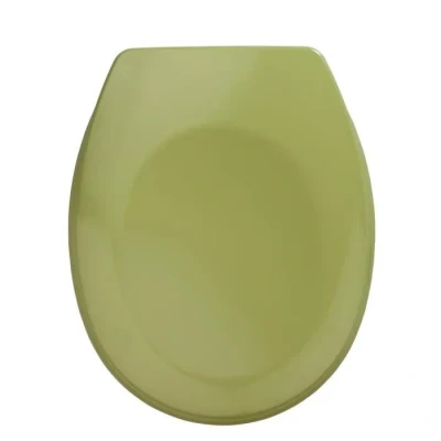 Image de WENKO Abattant WC Bergamo Vert mousse antibactérien, fixation réglable en acier inox