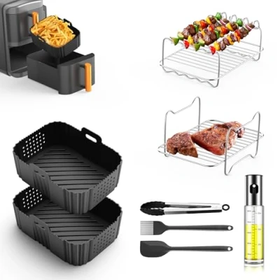 Image de Ninja Air Fryer Accessoires pour Double Stack XL SL400EU, 2024 Nouveau Foodi Dual AF500EU, AF400EU, AF300EU 7,6 10,4 L, 8 pièces Accessoires, Moule